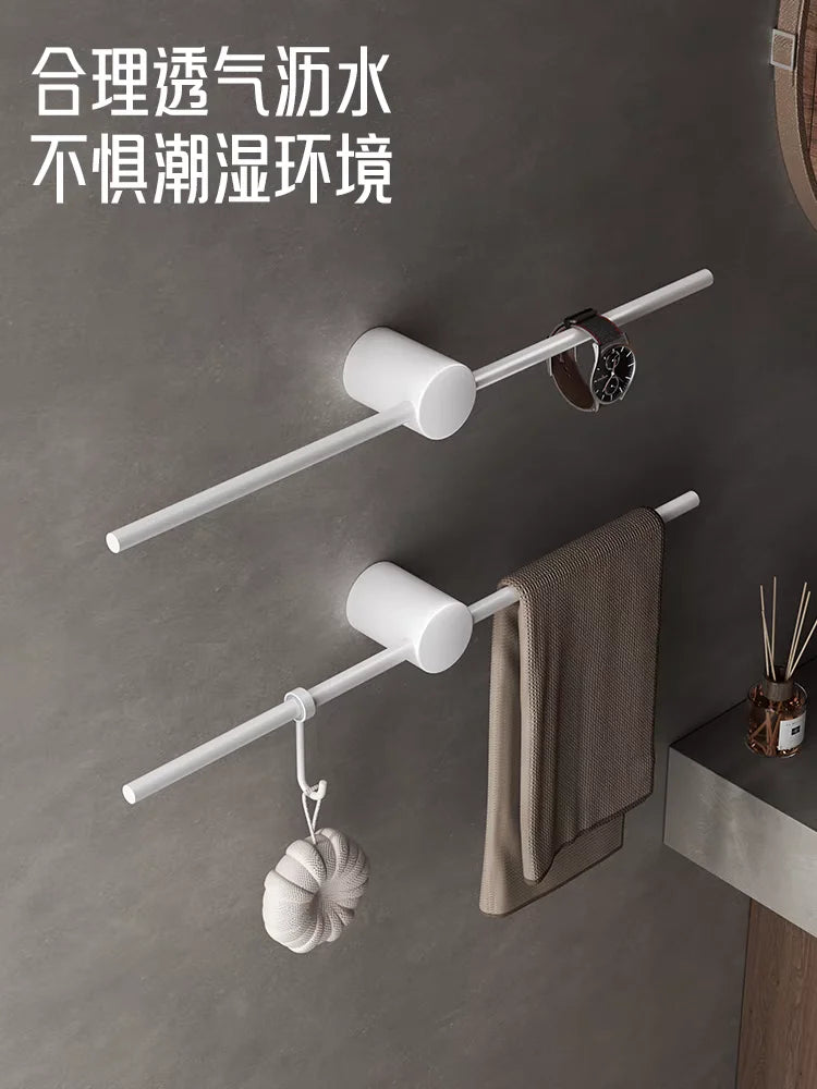 Bathroom Towel Rack Brass Wall-mounted Toilet Space White Bar Storage Rail Shelf Bathroom Hardware Set Accessories Hanger