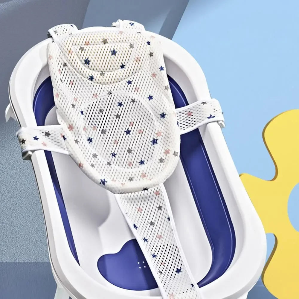 Baby Bath Net Mat Children Newborn Adjustable Bathtub Pillow Seat Cushion Cross-shaped Anti-slip Bathtub Shower Cradle Bed Seat