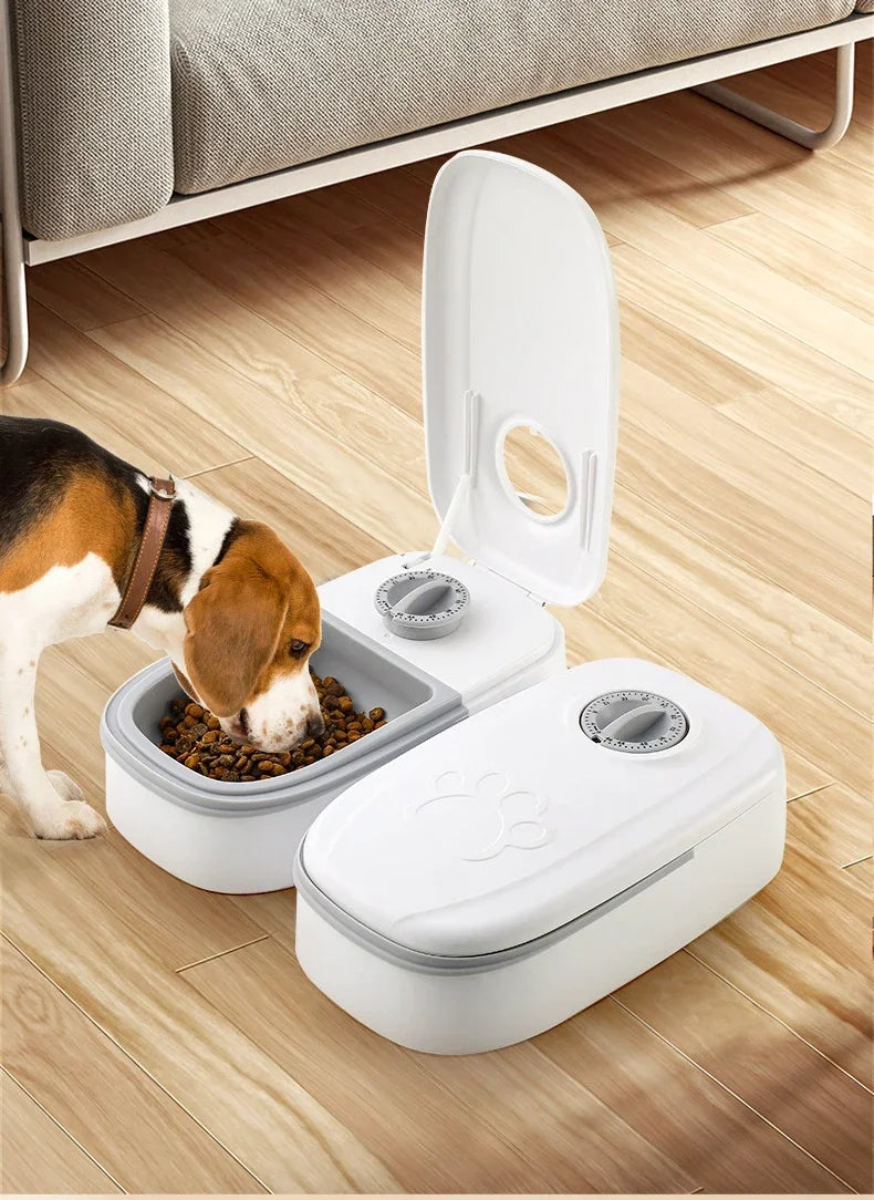 Automatic Timing Feeder Large Capacity Dry & Wet Food Container Electric Dog Double Dish Bowl For Cats Dogs