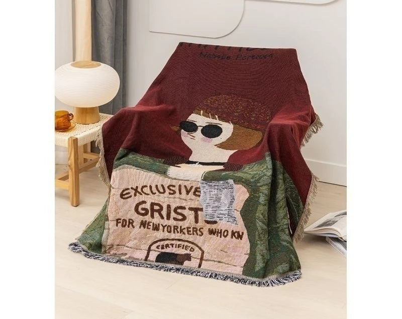 Cartoon Couple Design Textile City Sofa Cover
