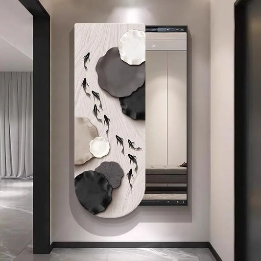 Bathroom Rectangle Mirror Organiser Creative Black Wall Mirror Bedroom Ornament Decorazioni Casa Home Furniture Accessories