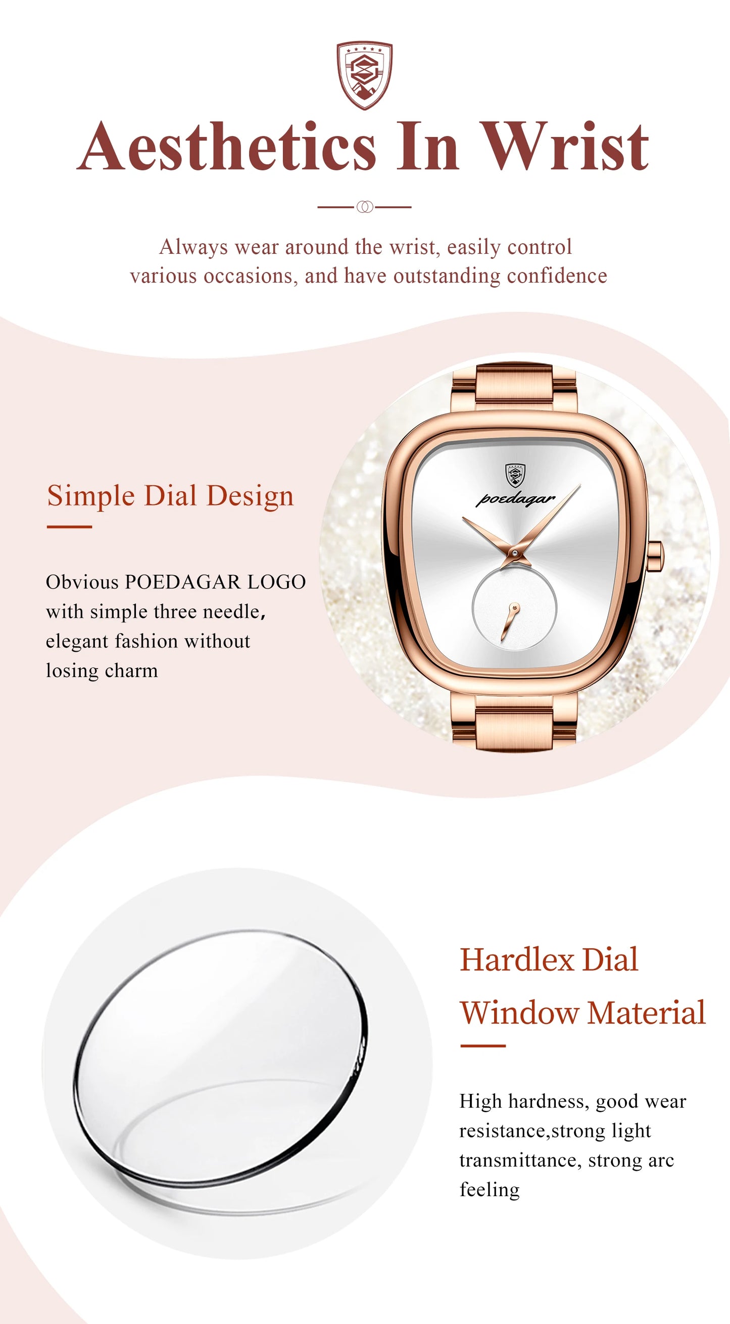 POEDAGAR Original Exquisite Ladies Wristwatch Stainless Steel Waterproof Quartz Watch For Woman Fashion Elegant Women's Watches