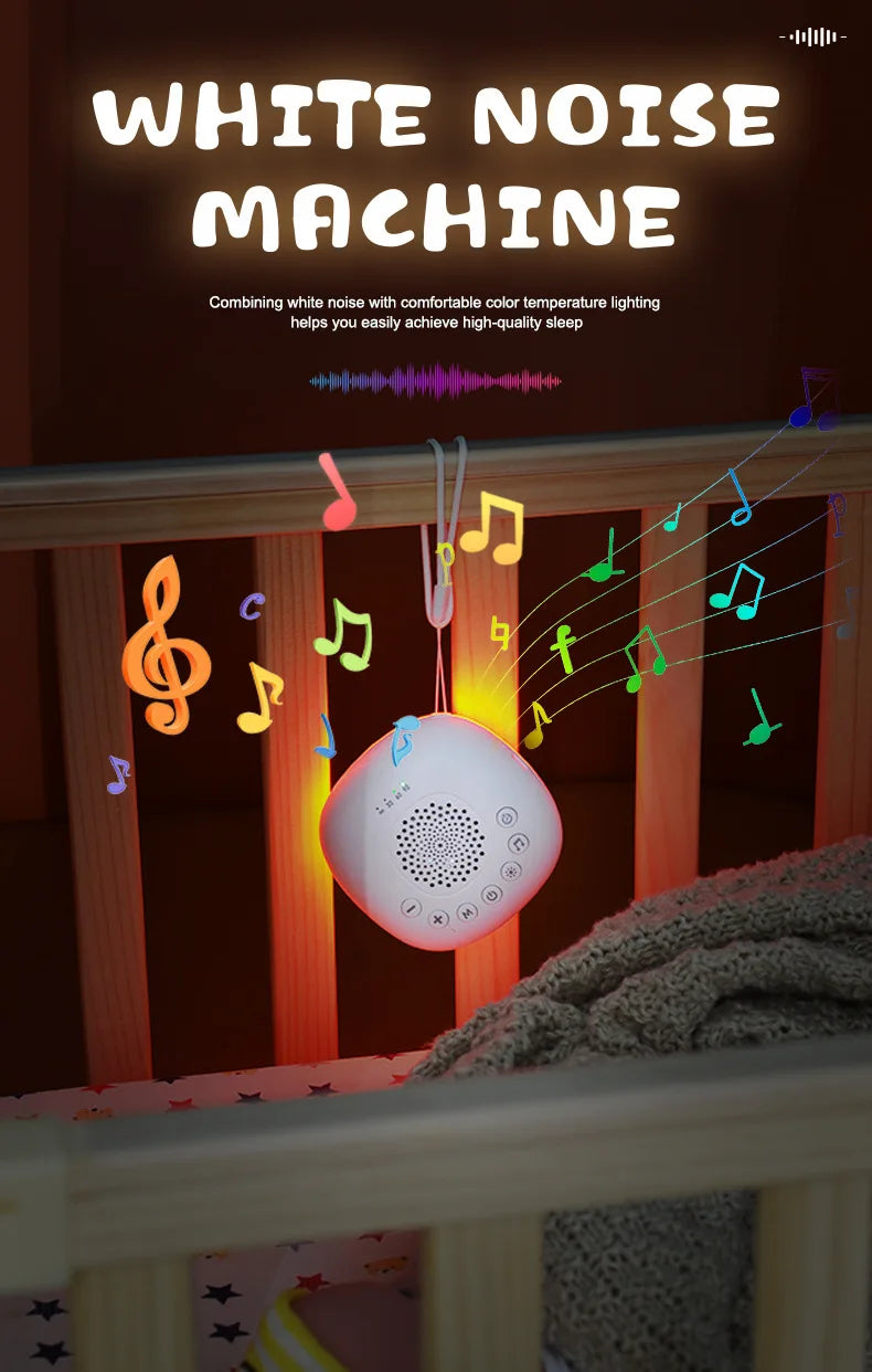 Portable White Noise Machine Sleep Aid with LED Breathing Light And 20 Types of Light Music - Meditation Device for Relaxation