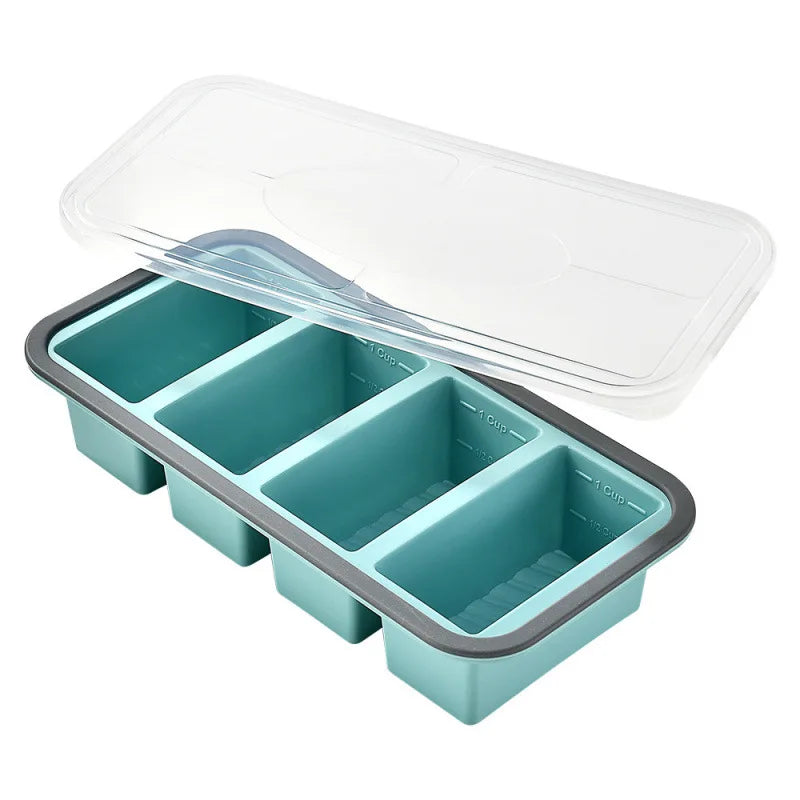 2/3/4 Cavity Silicone Ice Cream Mold with Lid Giant Large Freezer Tray BPA Free Food Storage Container Popsicle Maker Tool DIY