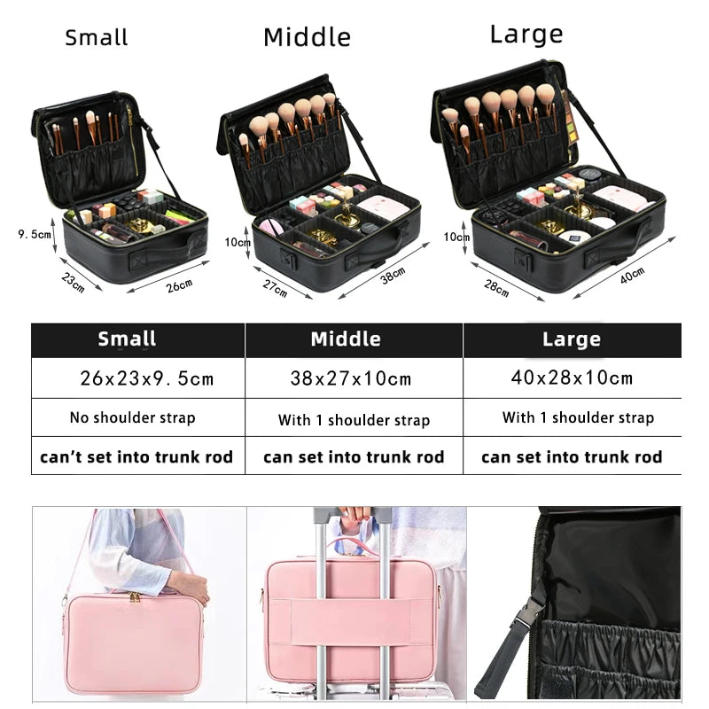 Waterproof PU Leather arge Capacity Storage Make up Cosmetic Bag