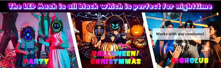 LED Mask with Gesture Sensing Children Electronic Light up Mask