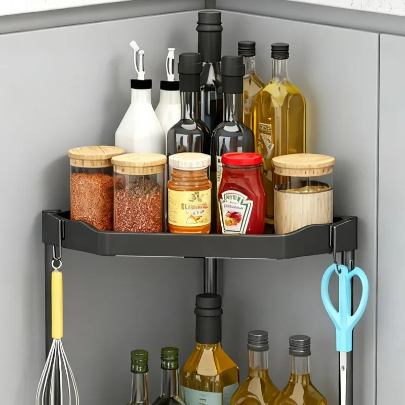 3/2/1 Layers Kitchen Storage Rack Seasoning Spice Bottle Shelf Countertop Corner Stands Space Saving Chopstick Holder Organiser