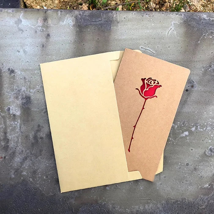 1pcs of Hollow Valentine's Day Mother's Day Greeting Card / Kraft Paper Card Holiday Cards Birthday Cards Blessing Gift Card