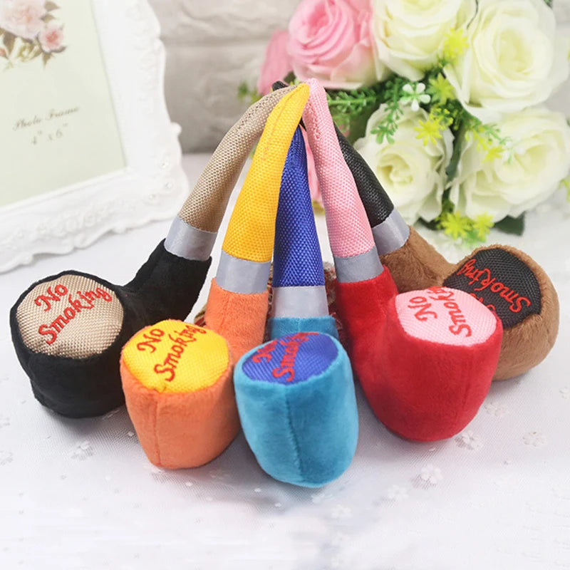 Puppy Chew Toy with Squeaker – Funny Plush Slipper for Small Dogs, Teeth-Cleaning Toy for French Bulldogs & Shiba Inus