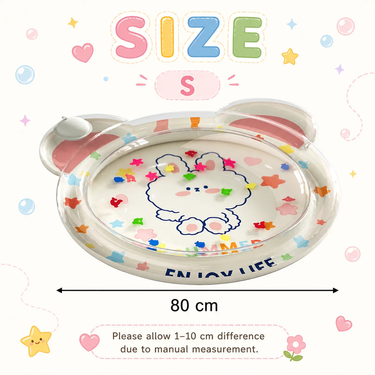 1PC Tummy Time Water Mat, Inflatable Sensory Play Pad, Water Filled Pat Mat Infant Floor Activity Toy for Toddlers