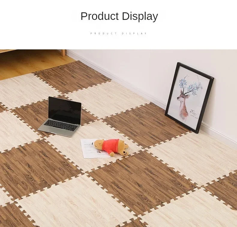 Baby Play Mat Interlocking Foam Tiles Thick Waterproof Floor Mat for Nursery Playroom Toddler Safe Crawling Puzzle Game