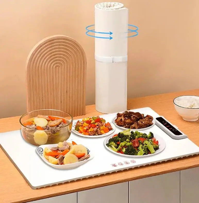 Food Electric Warming Tray Foldable Food Warmer Plate Fast Heating with Adjustable Temperature Control Keeps Food Warming