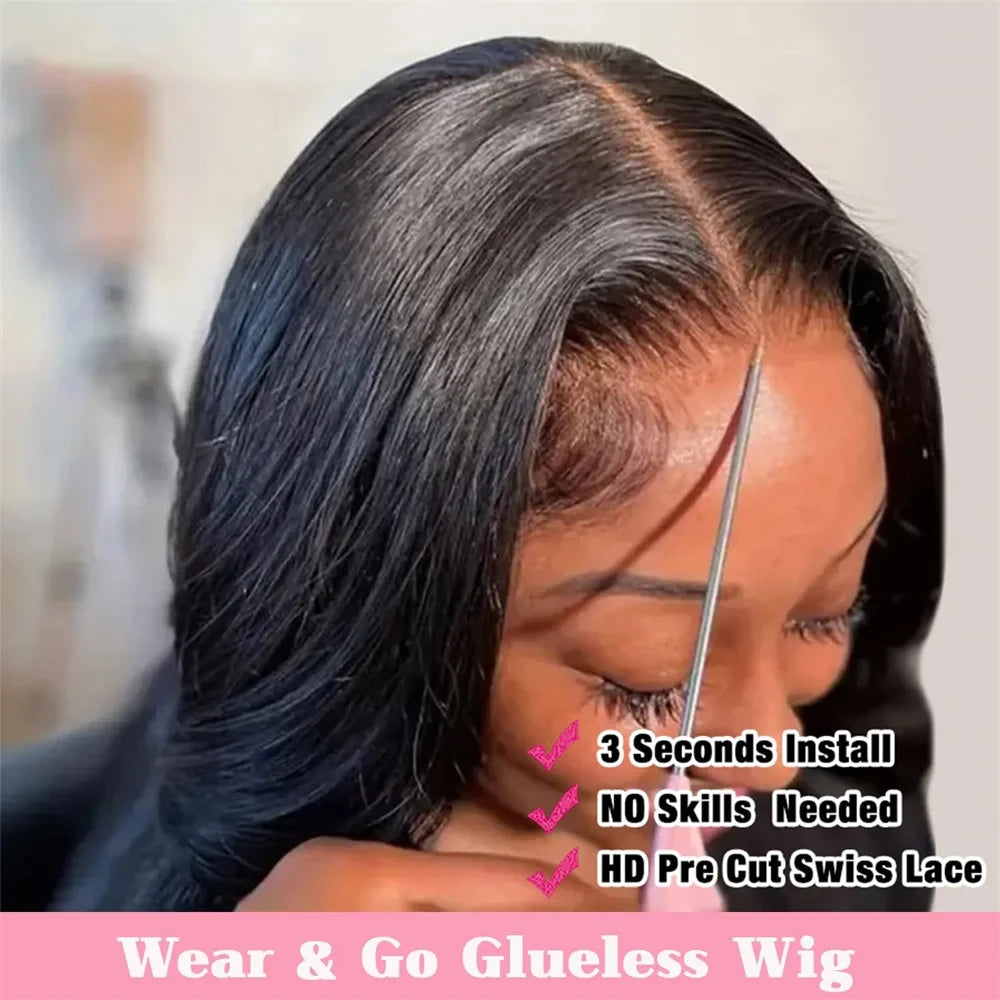 14 Inch Body Wave Wear And Go Glueless Human Hair Wigs Bob Wigs For Women Ready To Go 5x4 Pre Cut Lace Wig Human Hair loose Wave
