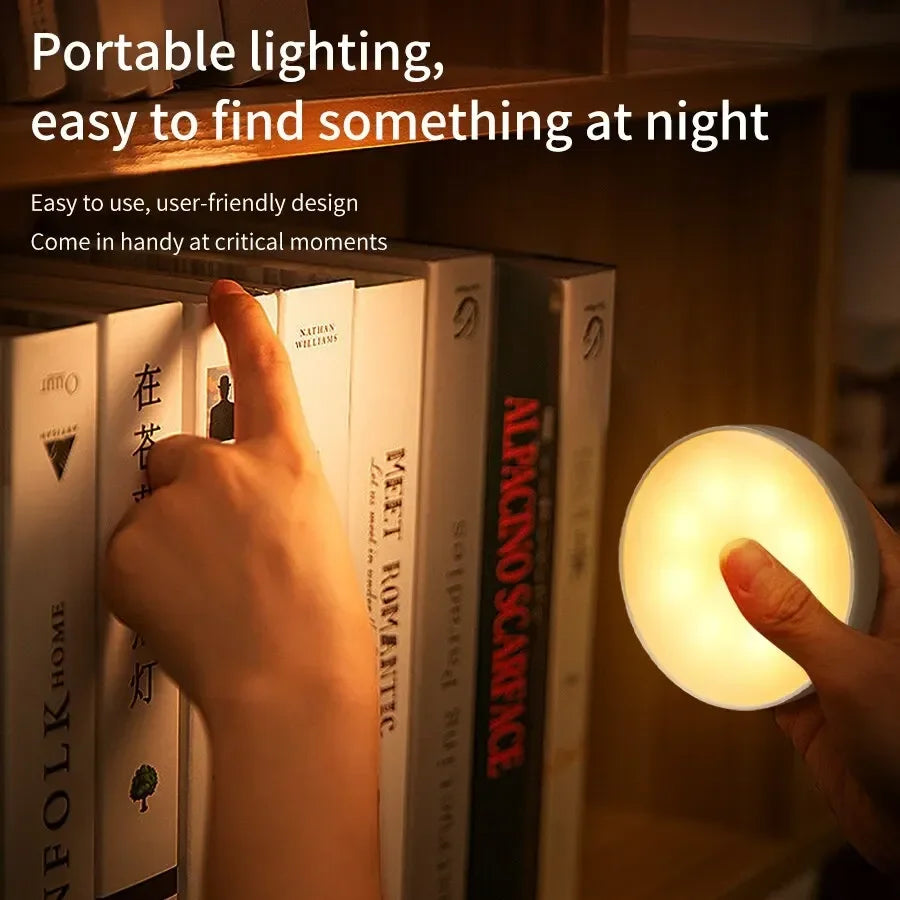 1/3PCS LED Motion Sensor Light Night Light USB Rechargeable Night Lamp for Kitchen Cabinet Wardrobe Lamp Staircase Closet Light