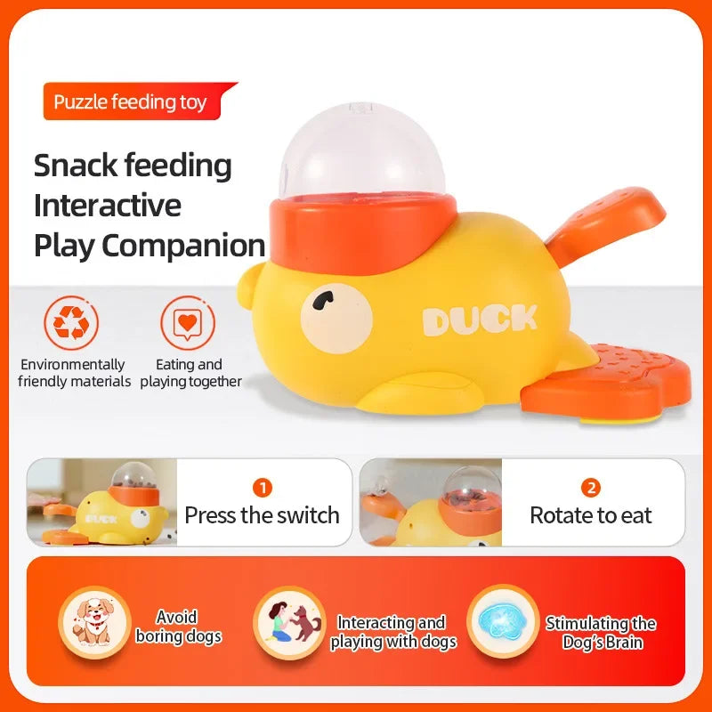 Yellow Duck Interactive Dog Food Dispenser Feeder for Cats Durable Plastic Training Toys Cat Accessories Puzzle Pet Automatic