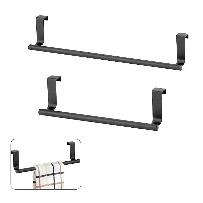 Towel Rod Steel Metal Wire Over Cabinet Towel Rack Storage Organiser Bathroom Door Hanging Towel Rack Punch-free Rag Hanger