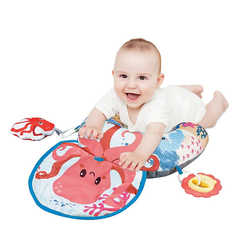 Montessori High Contrast Sensory Toys Baby Pillow Tummy Time Toy Newborn Head-up Training Pillow Teether Rattles 0 -6- 12 Months