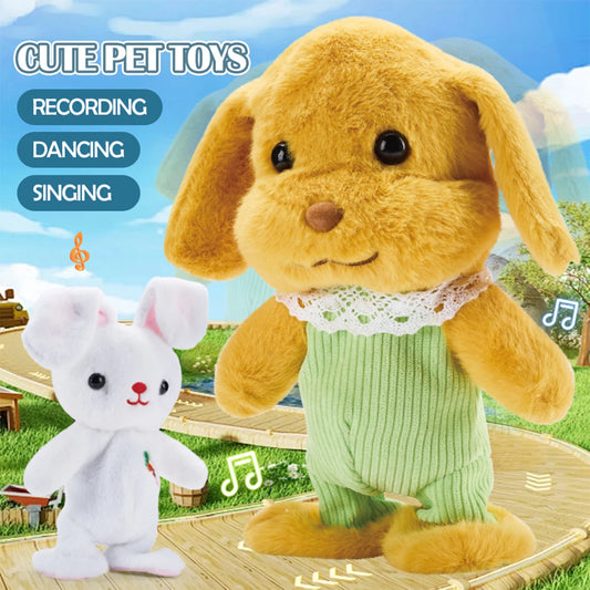 Electric Plush Toys, Talking Repeat Dancing Walking Duck Panda Rabbit Dog Sheep, Early Education Toy Gifts for Kids