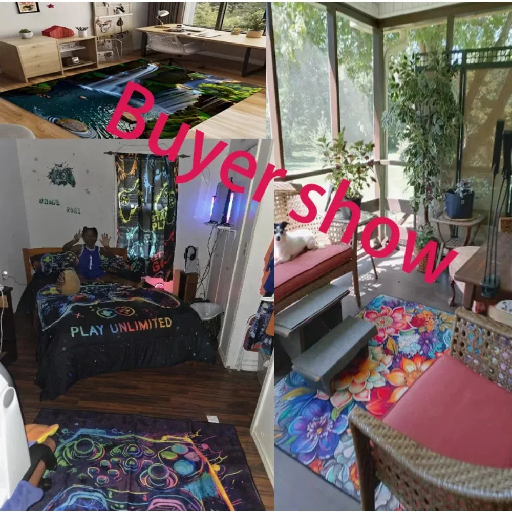 Play Room Carpet Mat Rug Kids Amusement Park Theme Home Decoration Train Track Floor Mat Game Room Decor Non Slip
