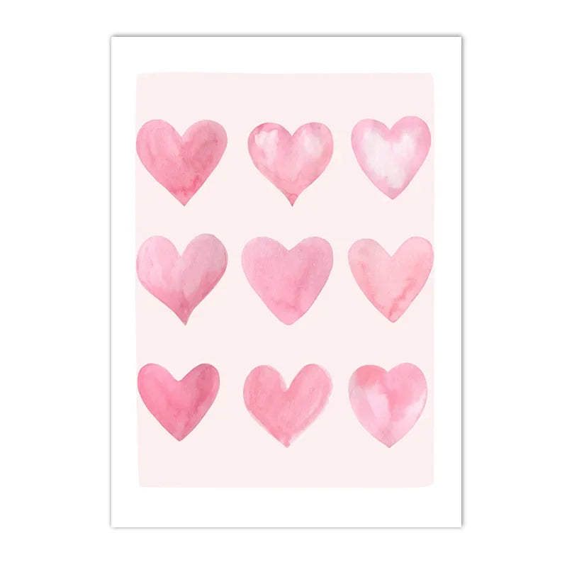 Trendy Pink Bows Preppy College Watercolor Bows Coquette Girly Poster Print Wall Art Pictures Canvas Painting Room Home Decor