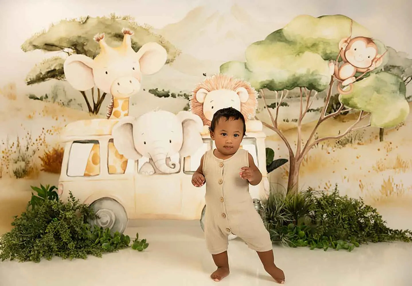 1st Birthday Cake Smash Backdrops Kids Baby Photography Child Photocall Fairy Balloons Wild One Garden Cute Bow Theme Background