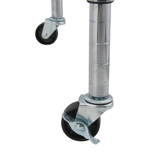 5-Tier NSF-Certified Steel Wire Shelving with Wheels Chrome