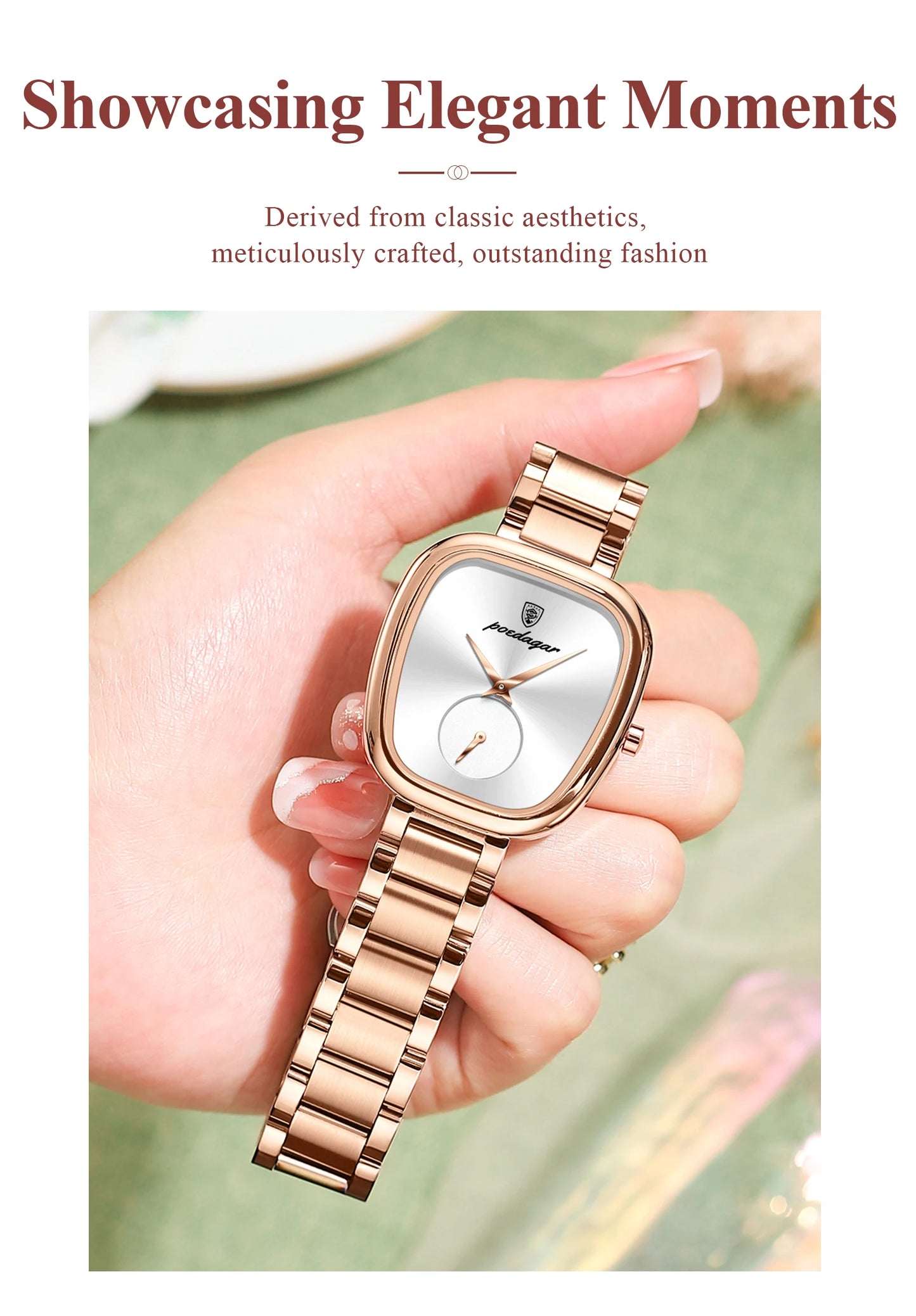 POEDAGAR Original Exquisite Ladies Wristwatch Stainless Steel Waterproof Quartz Watch For Woman Fashion Elegant Women's Watches