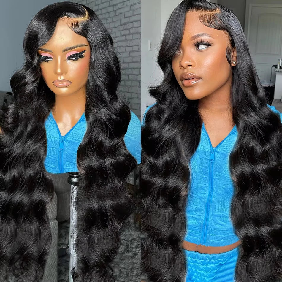 Varlea 200% Density 40 Inch Body Wave Human Hair Loose Body Wave Lace Front Wig 13x6 13x4 Hd Lace Frontal Wigs Black For Women