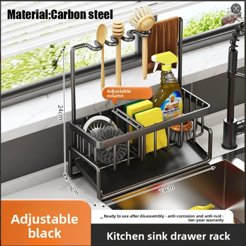 Stainless Steel Storage Shelf, Metal Kitchen Organiser Rack for Pantry, Bathroom, Office, Heavy Duty & Space Saving