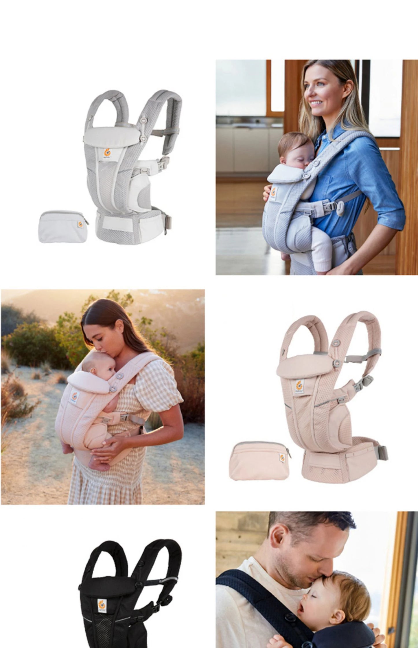 Ergobaby All Carry Positions Breathable mesh baby carrier, enhancing lumbar support and airflow (7-45 pounds)