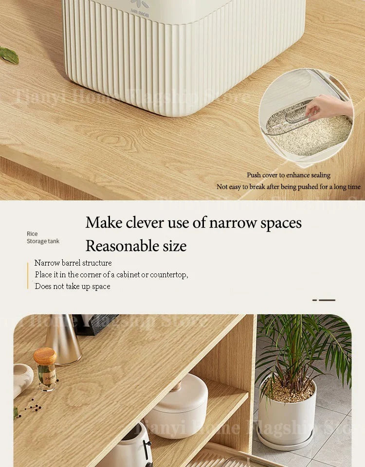 5/10/15KG Rice Storage Box Home with Lid Insect Proof Moisture Proof Rice Box Sealed Jar Kitchen Container Storing Dry Grain