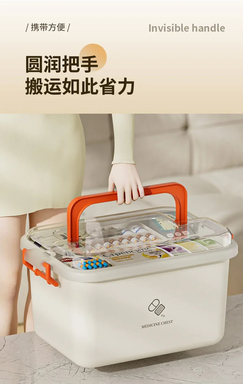 Large Capacity Portable Medicine Box First Aid Medical Kit