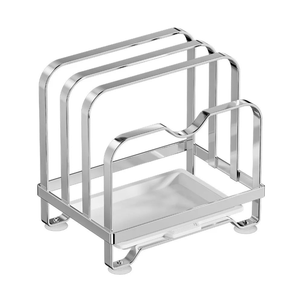 Vertical Cutting Board Holder Rustproof Anti-slip Pot Lid Storage Rack Moisture-proof Space Saving Chopping Board Organiser