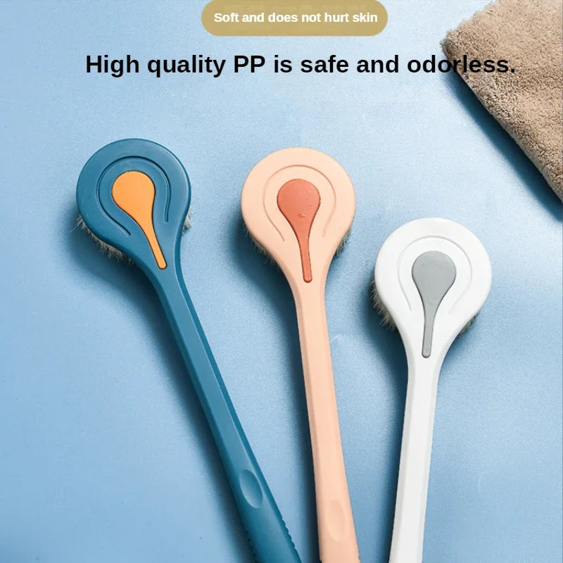 Bathroom Body Brush Kit with Long Handle: Soft-Hair Brush, Back Scrubber & Shower Massage Tool
