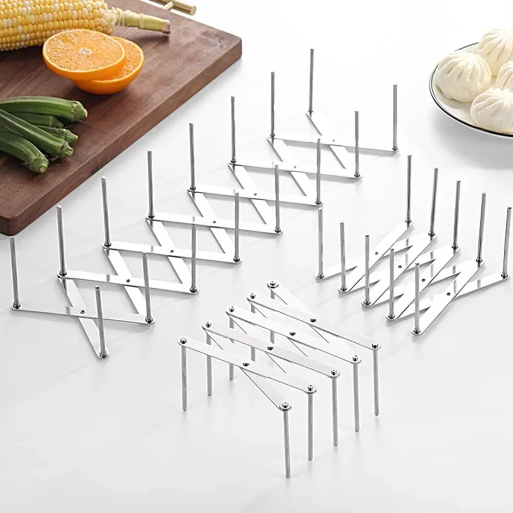 Retractable Storage Rack Space Saving Pot Lid Holder Space-Saving Stainless Steel Plate Dish Rack Heavy Duty For Kitchen Tools