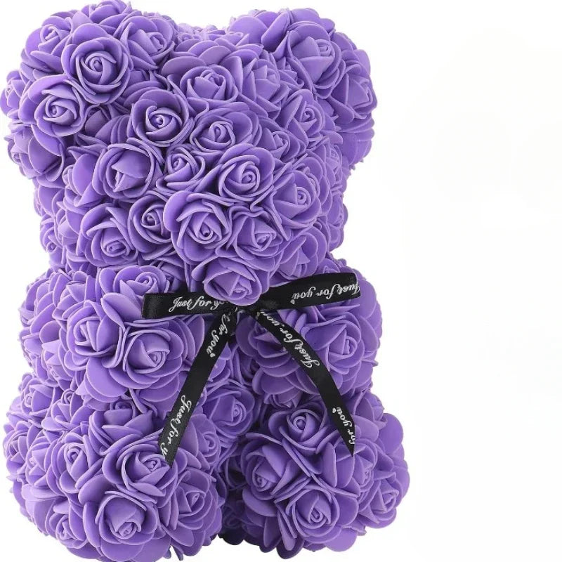 Flower Eternal Rose Teddy Bear for Mom Mother's Day Birthday Valentine's Day Anniversary Gifts & Decorations