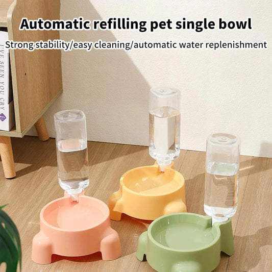 Automatic Pet Water Bottle Dispenser – Single Bowl Drinking Water Feeder for Puppies & Cats, Easy-to-Use Hydration System, Pet Supplies
