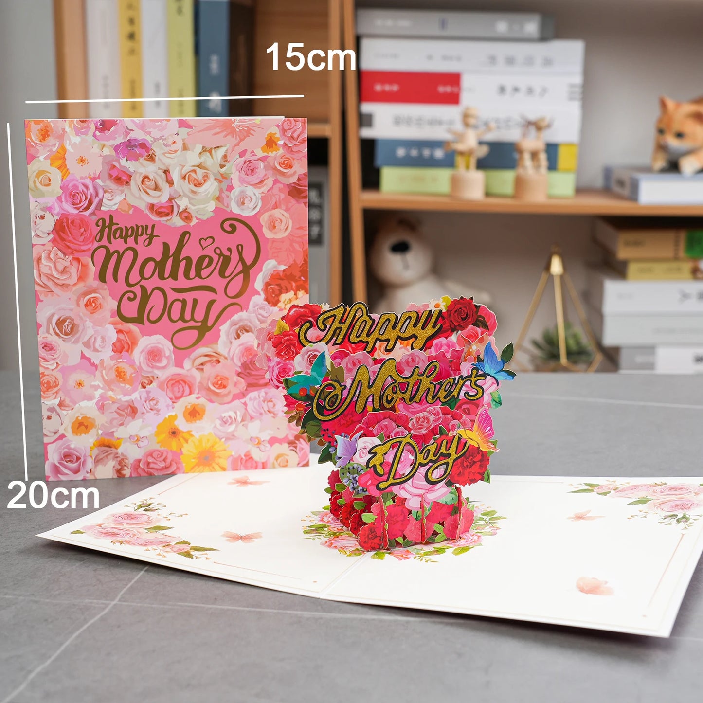 Pop-Up Flower Card Flora 3D Greeting Card for Birthday Mothers Father's Day Graduation Wedding Anniversary Get Well Sympathy