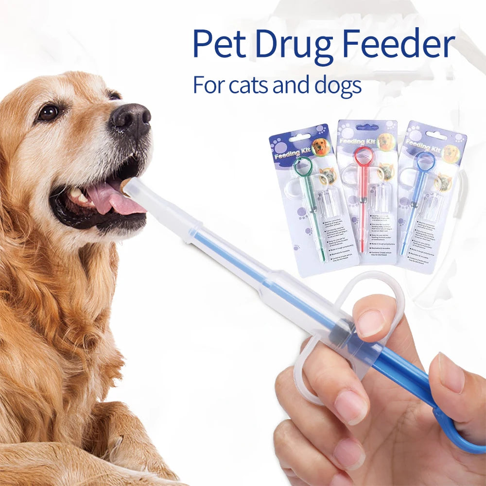 Dual-Purpose Pet Medicine Feeder – Soft-Tip Cat Pill Shooter & Tablet Syringe Applicator