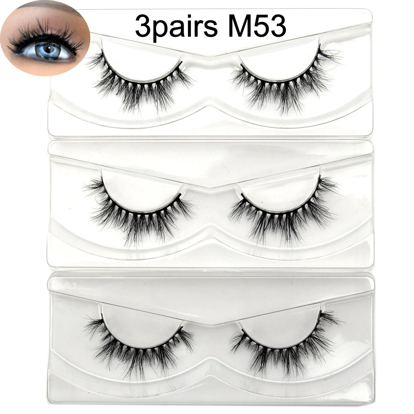 Visofree 3D Mink Half Lashes – Natural Long False Eyelashes with Clear Band, Handmade HT04