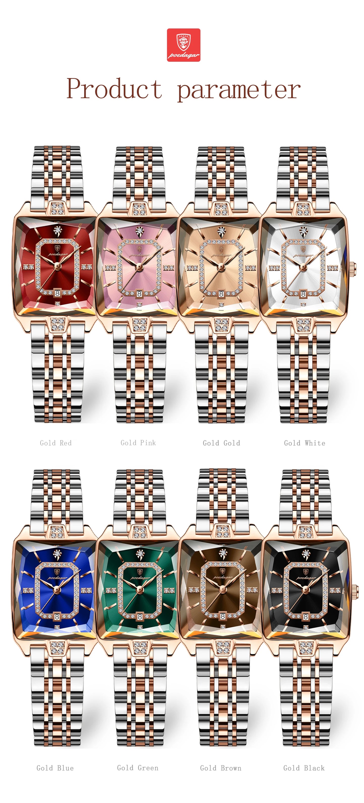 POEDAGAR Elegant Exquisite Woman Watch Waterproof Stainless Steel Date Original Fashion Ladies Wristwatch Women's Quartz Watches
