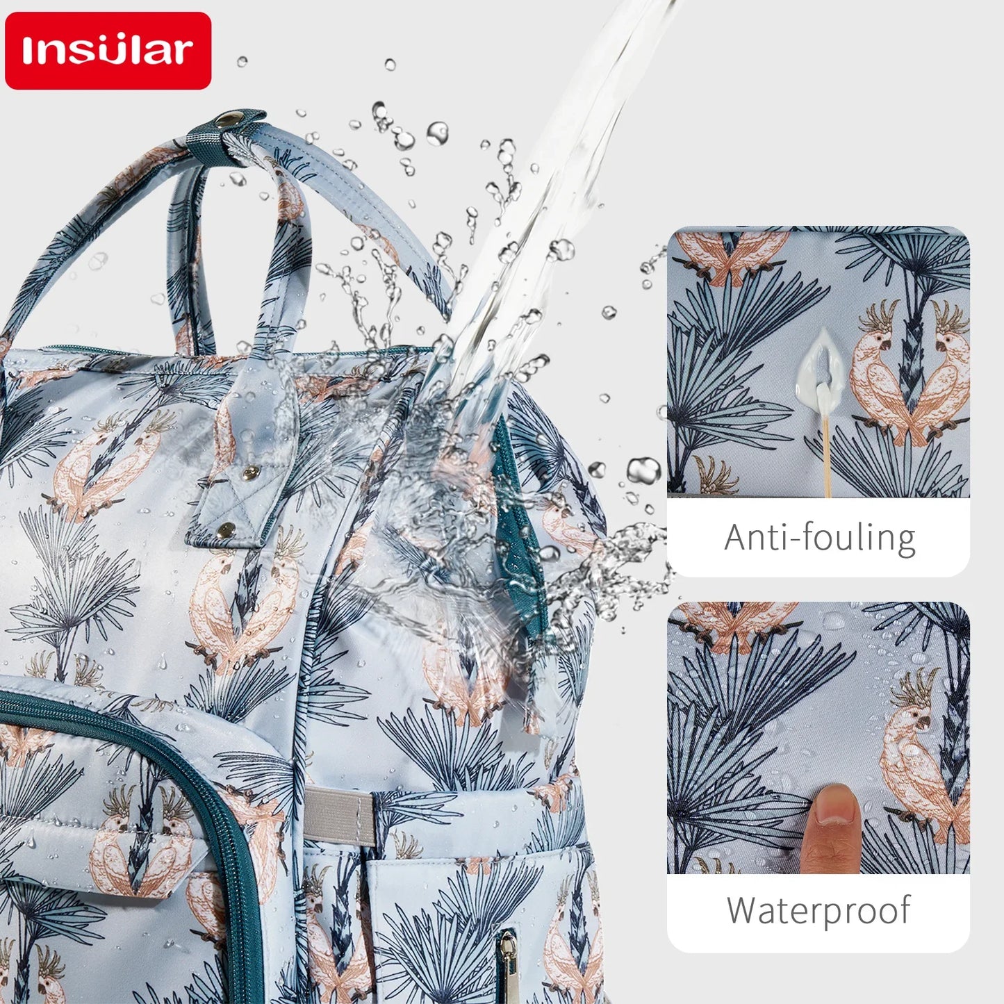 Nappy Bag Backpack Baby Essentials Travel Tote Multifunction Waterproof with Changing Station Pad Stroller Straps Big for Mommy