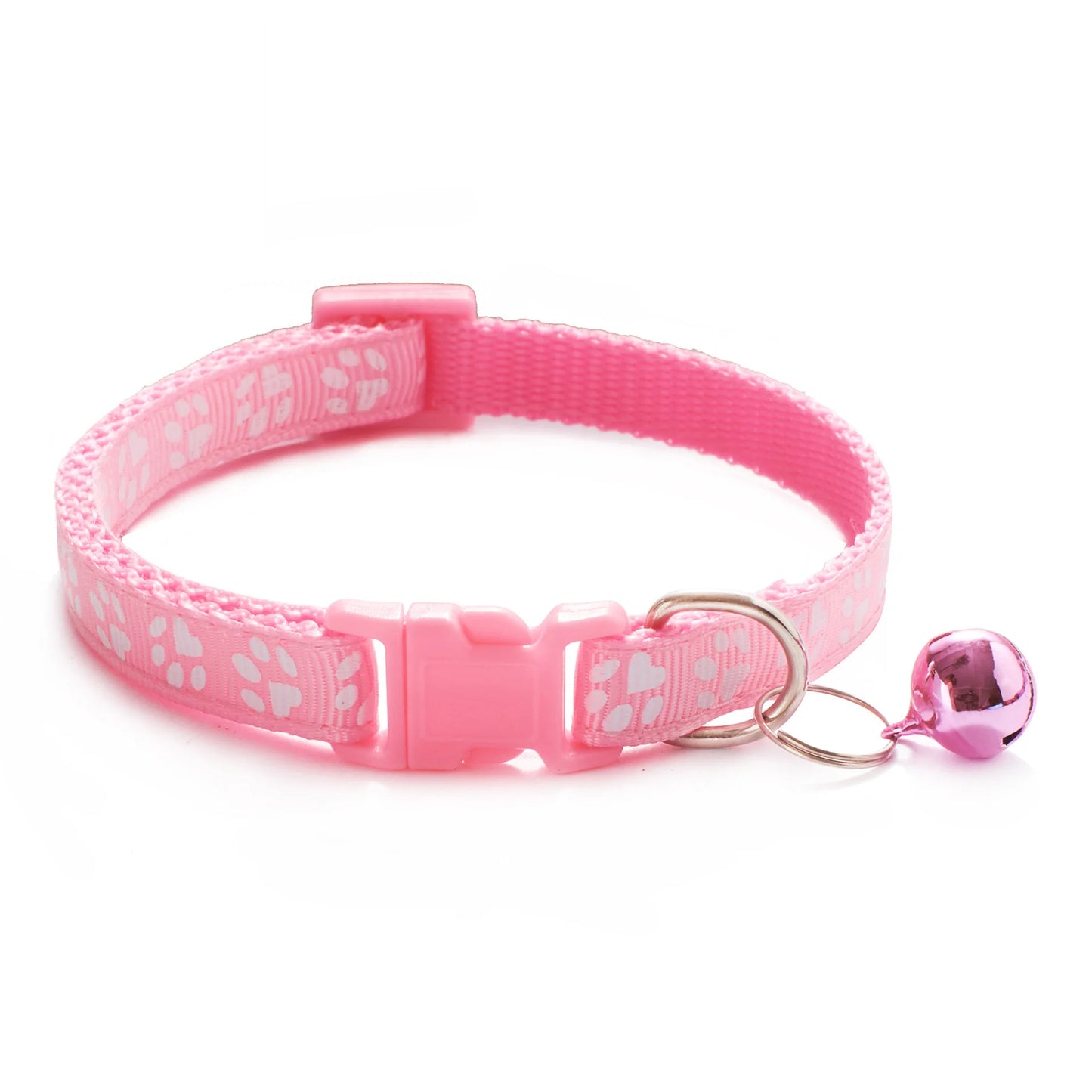 HABO Adjustable Pet Collar with Bell – Colorful Cartoon Footprint Necklace for Dogs, Puppies, Cats, and Kittens
