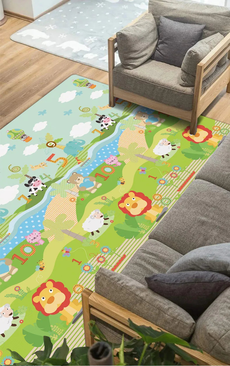 Baby Play Mat 180x200cm Doubel Sided Printed Kids Rug Educational Toys for Children Crawling Carpet Game Activity Gym Foam Floor
