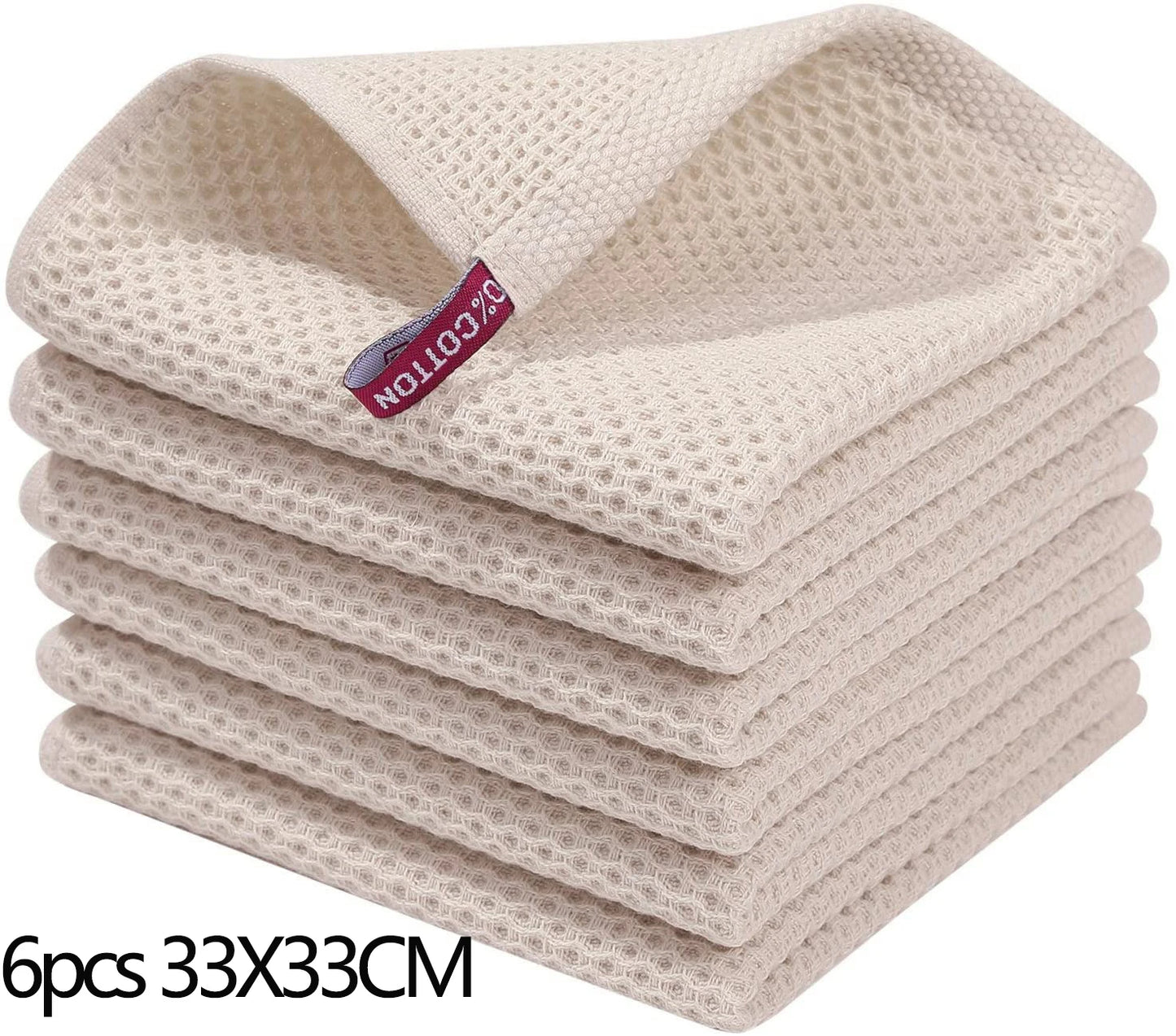 Olanly Kitchen Towel 100% Cotton Dishcloth Waffle Weave Kitchen Cloth Super Absorbent Quick Drying Wash Cloth Home Cleaing Towel