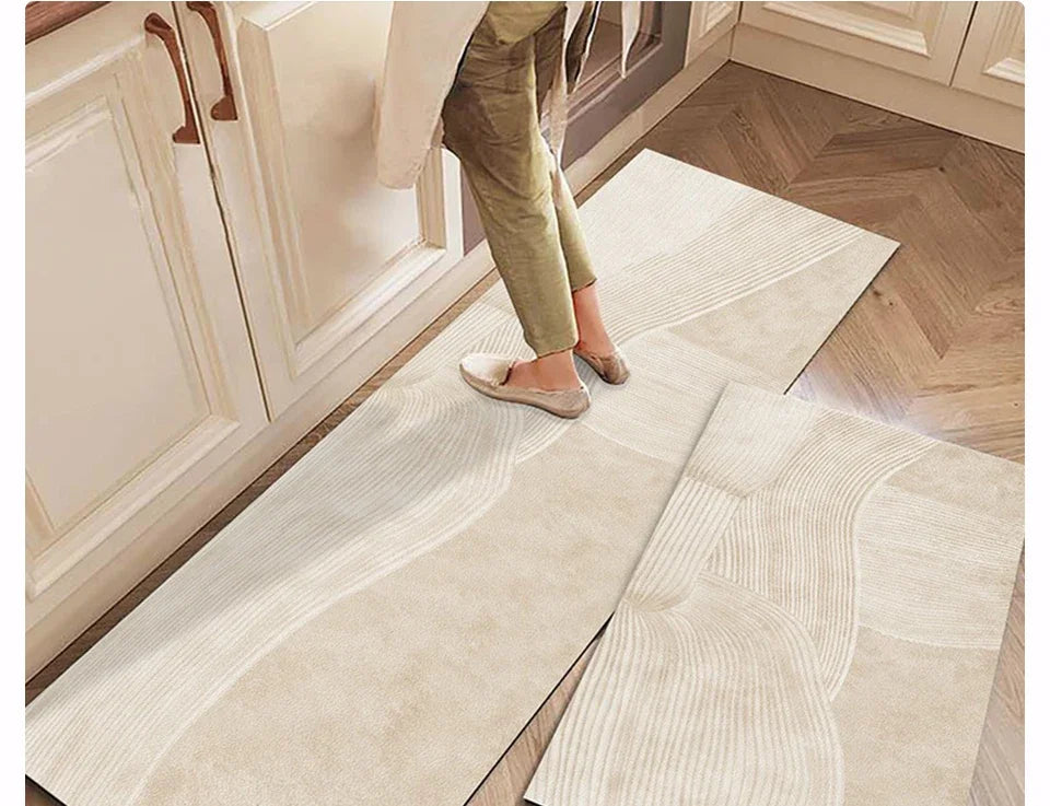 Carpet for Kitchen Floor Mat Pvc Waterproof Oil-proof Leather Rug Anti-slip Foot Mats Home Decoration