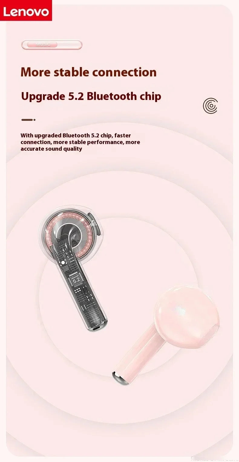 Lenovo Wireless Bluetooth Earbuds Mini In-Ear Earphones Compatible with Huawei, Android and Apple Devices Ultra-Low Latency