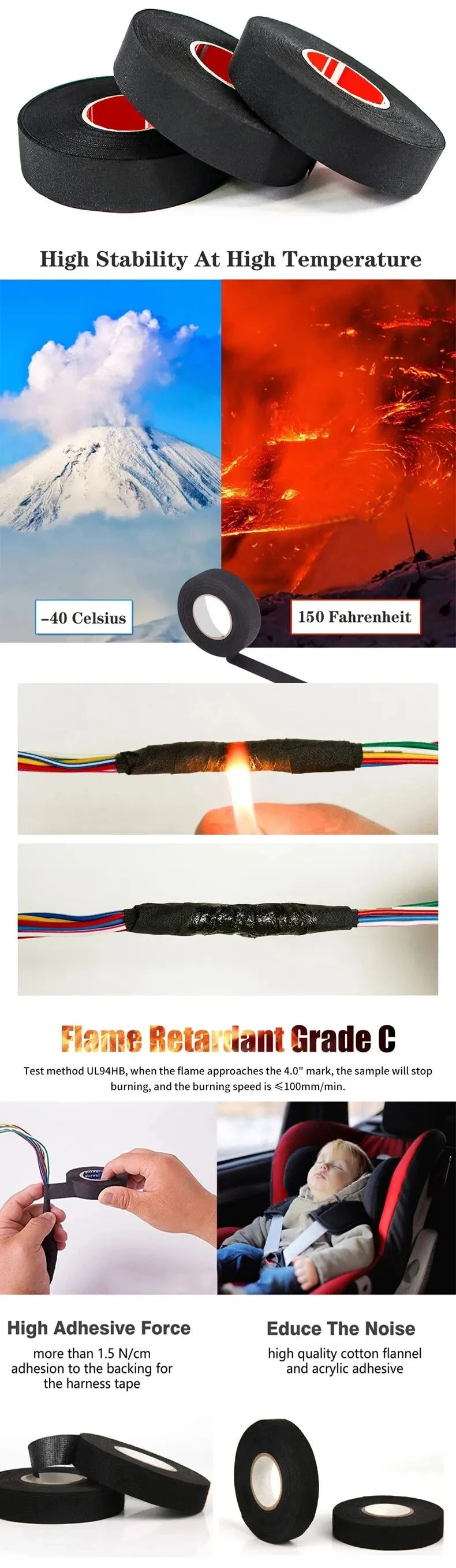 15 Meter Heat-resistant Flame Tape