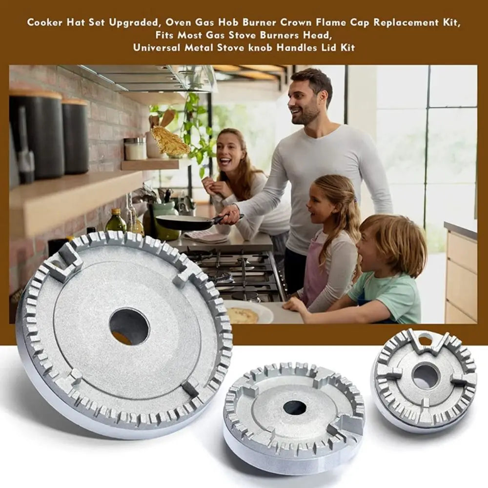 Gas Burner Flame Cap Cooker Hat Set Upgraded Oven Gas Hob Burner Stove Lid Fits Most Gas Stove Burners Replacement Kit