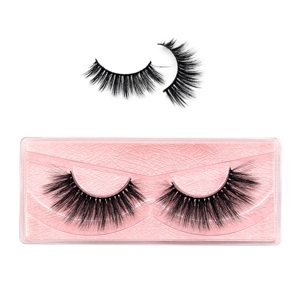 Visofree 3D Mink Half Lashes – Natural Long False Eyelashes with Clear Band, Handmade HT04